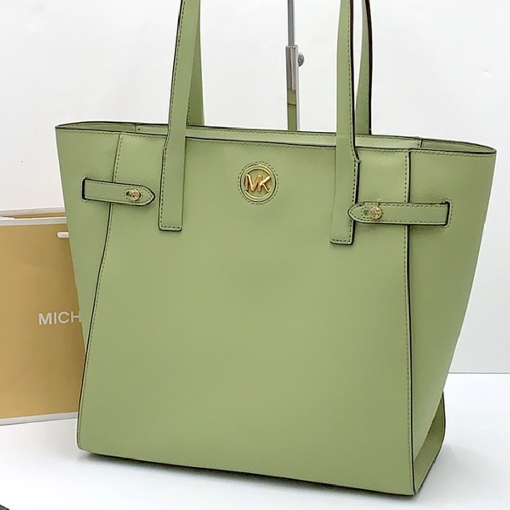 MICHAEL KORS CARMEN LARGE NORTH SOUTH TOTE LIGHT SAGE COLOR